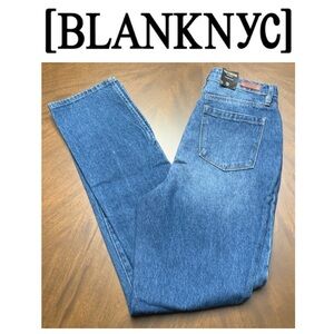 🍾 BLANK NYC The Cooper Long Slim Straight Leg Jeans Side Slit Being Alive NWT 28